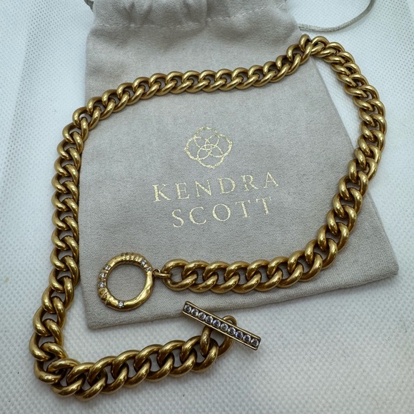 Kendra Scott Whitley Chain Necklace Vintage Gold - Picture 2 of 6